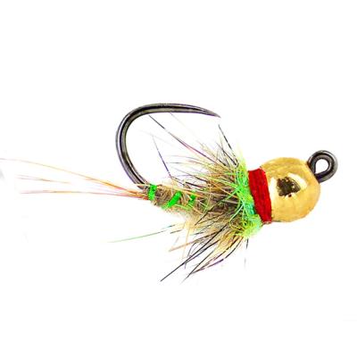 Jig Lièvre Green red Barbless