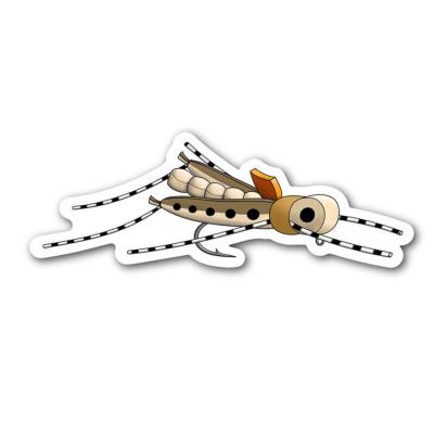 Cling Tan Grasshopper Sticker